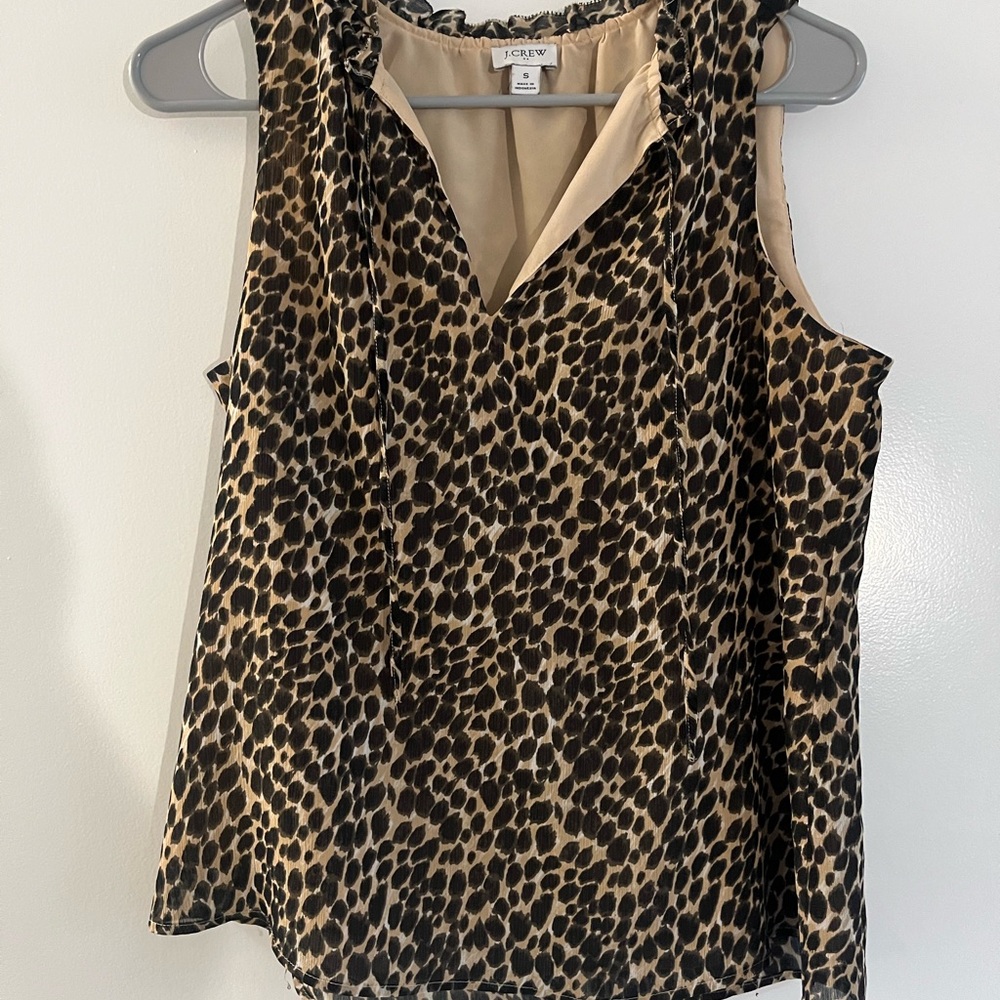 J. Crew Women's Leopard Print Sleeveless Top - Brown